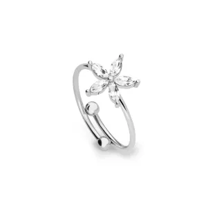 Flower ring silver