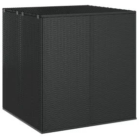 Garden Cushion Box PE Rattan 100x97.5x104 cm Black