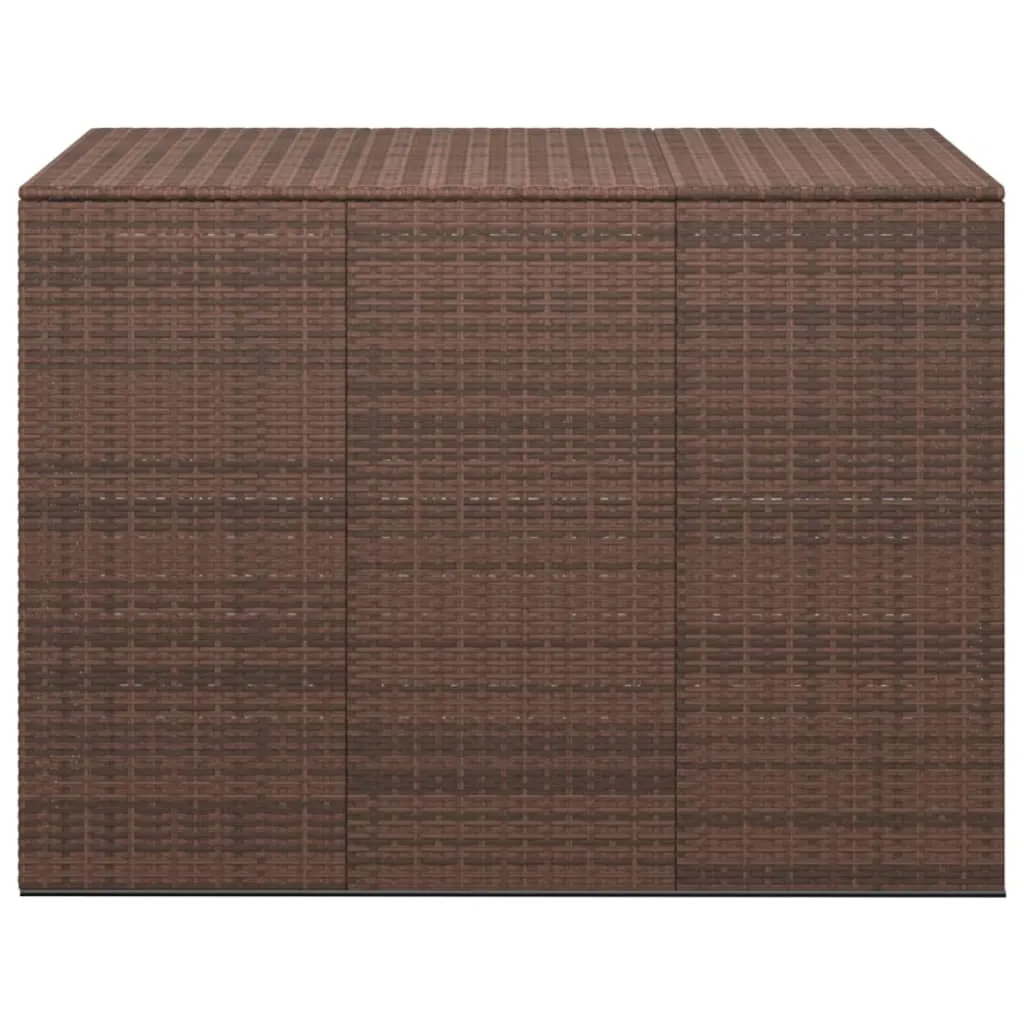 Garden Cushion Box PE Rattan 145x100x103 cm Brown