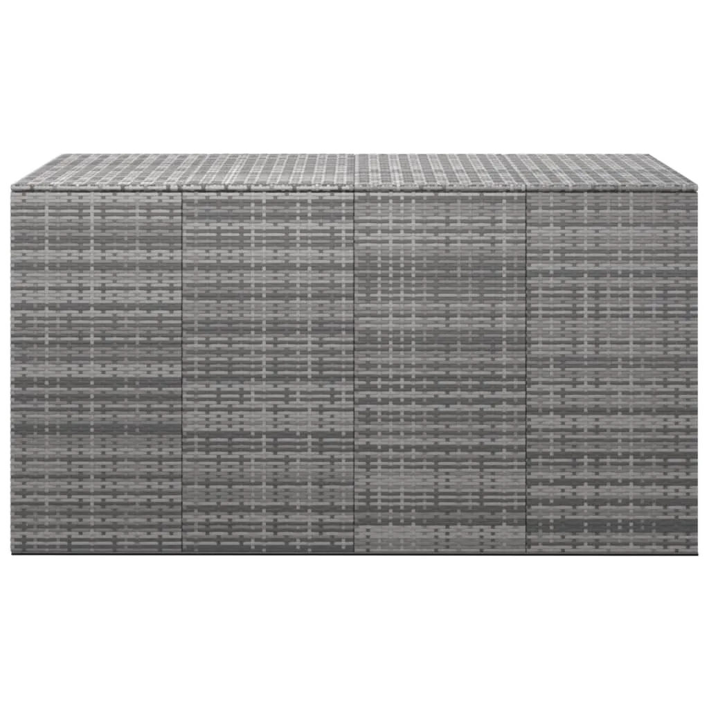 Garden Cushion Box PE Rattan 194x100x103 cm Grey