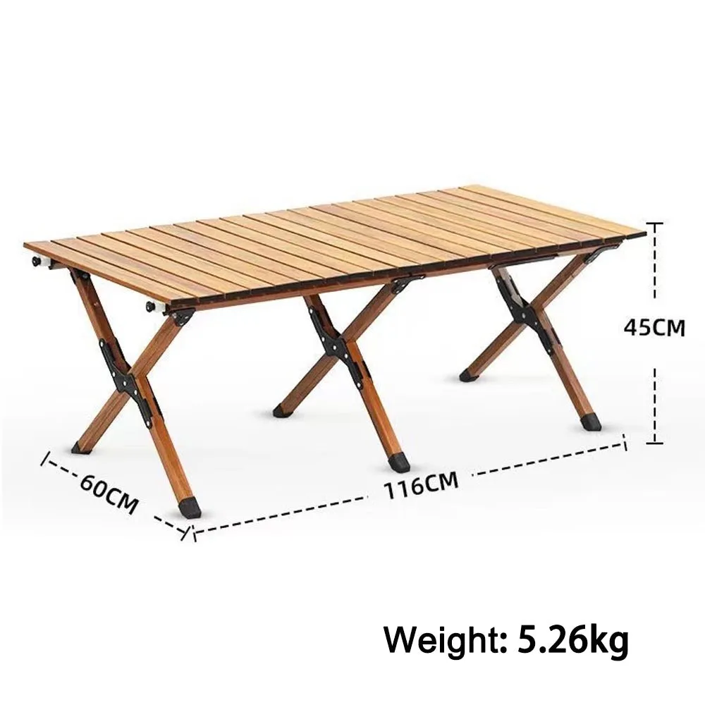 Garden Outdoor Furniture Camping Table and Chair Egg Roll Picnic Desk Folding Beach Set