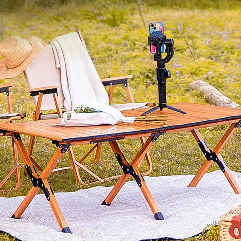 Garden Outdoor Furniture Camping Table and Chair Egg Roll Picnic Desk Folding Beach Set