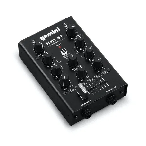 Gemini Audio MM1BT 2-Channel Professional Analog DJ Mixer With Bluetooth Input