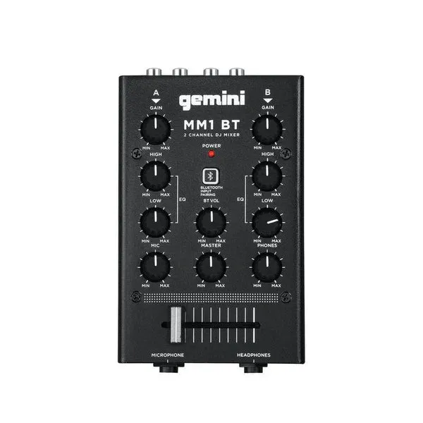 Gemini Audio MM1BT 2-Channel Professional Analog DJ Mixer With Bluetooth Input