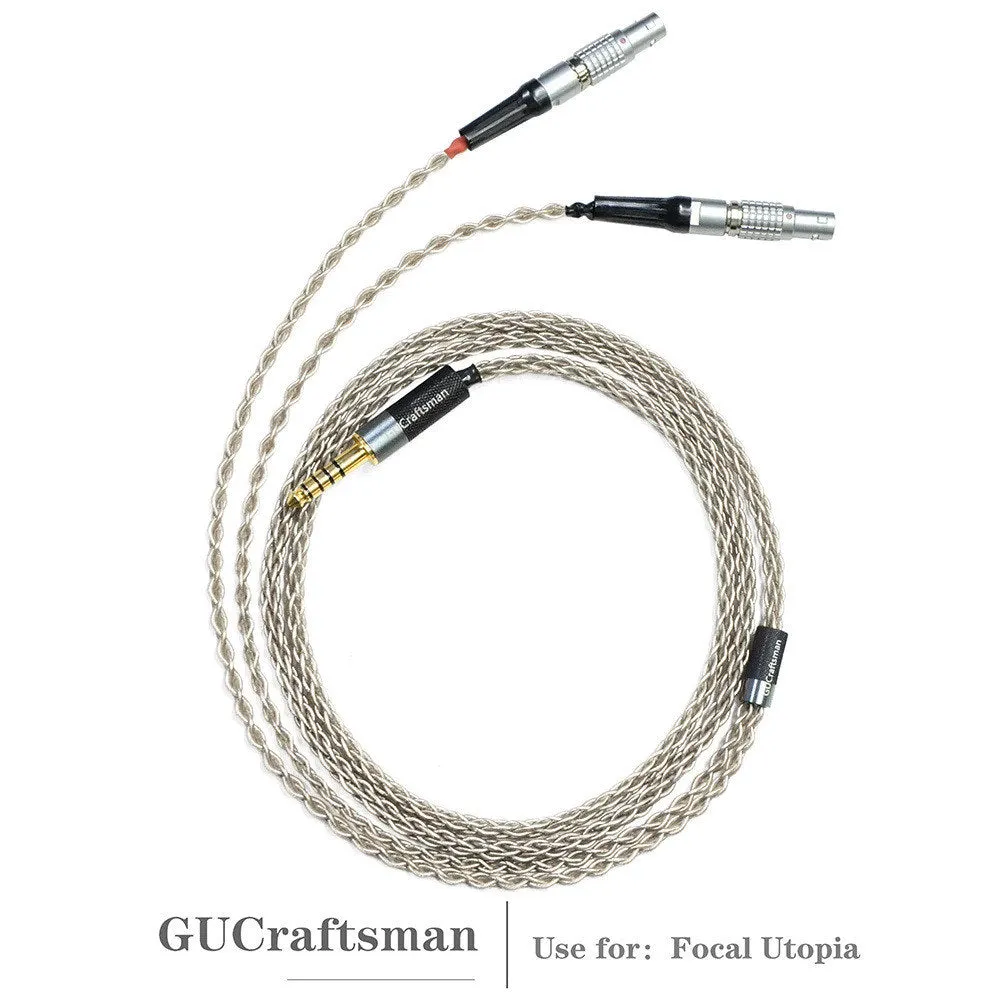 GUCraftsman 6N Silver Balance Headphone Upgrade Cable for Focal Utopia