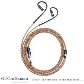 GUCraftsman 6N Single Crystal Copper Earphone Cables For SENNHEISER IE8 IE8i IE80 IE80S