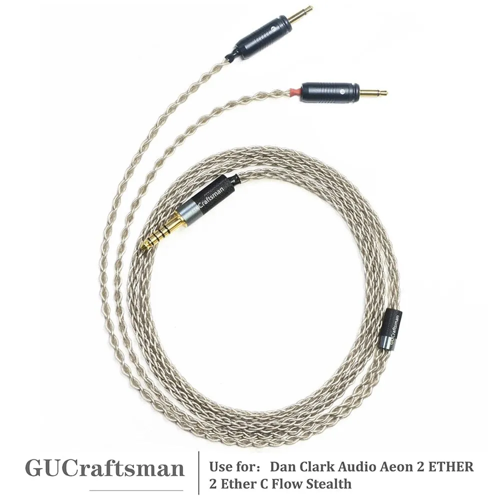 GUCraftsman 6N Single Crystal Silver Headphone Cables For Focal Elegia Clear Stellia Elear Celestee Radiance