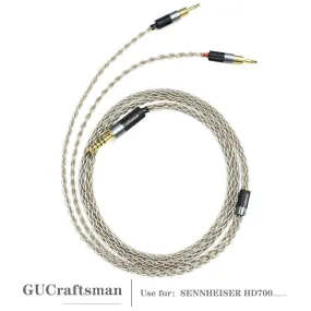 GUCraftsman 6N Single Crystal Silver Headphone Cables For SENNHEISER HD700