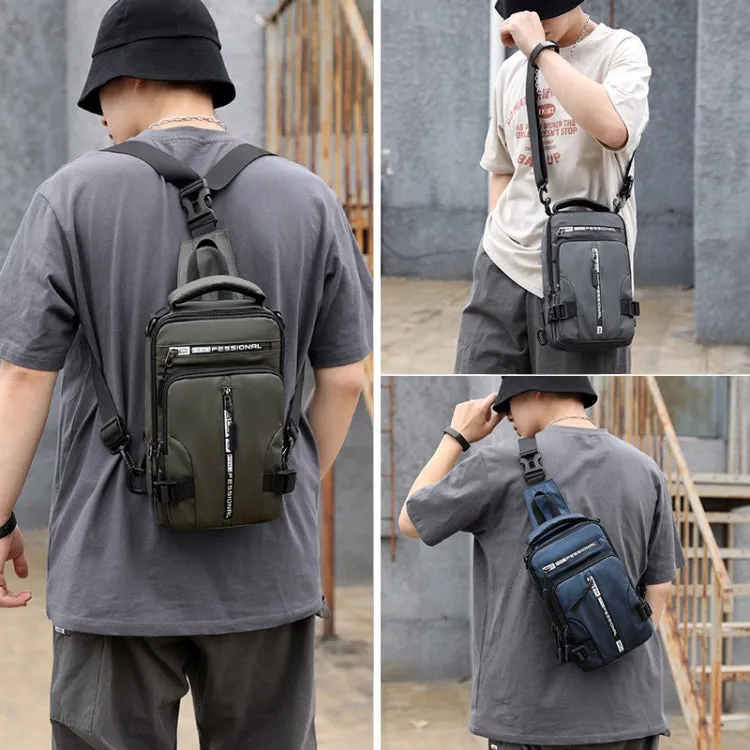 HAOSHUAI 1100-13 Men Multifunctional Chest Bag Casual Shoulder Messenger Bag(Gray)