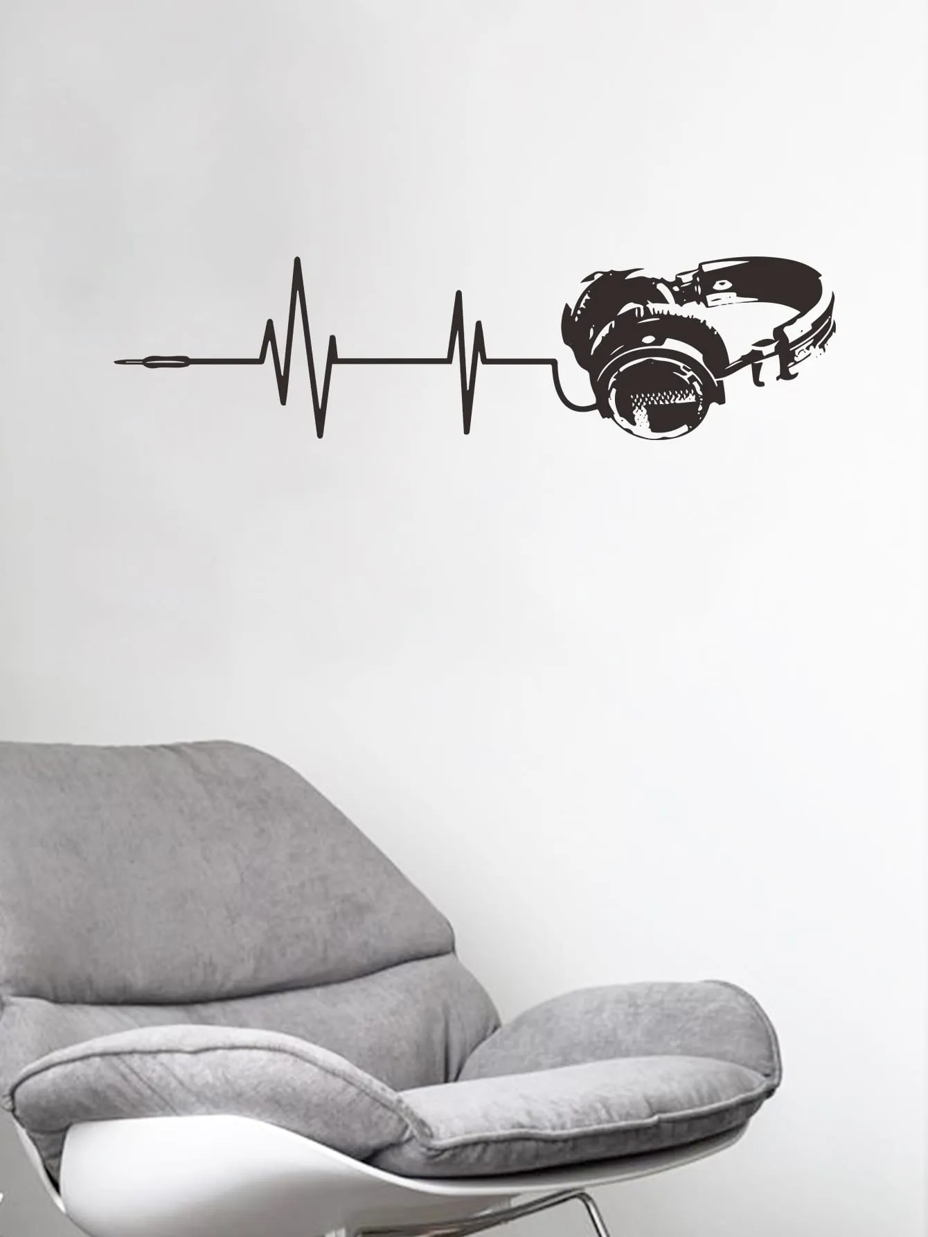 Headphone Music Wall Sticker Decorative Wall Art Decal Creative Design for Home