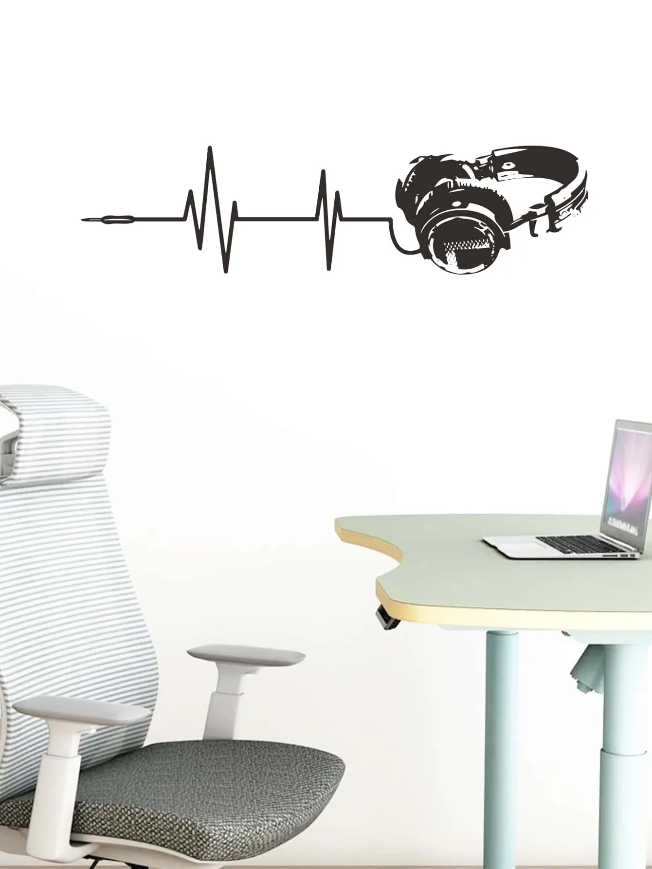 Headphone Music Wall Sticker Decorative Wall Art Decal Creative Design for Home