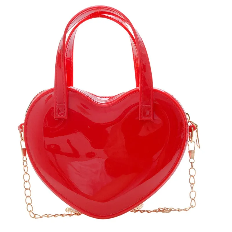 Heart Shaped Chain Shoulder Bag