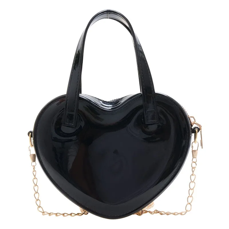 Heart Shaped Chain Shoulder Bag