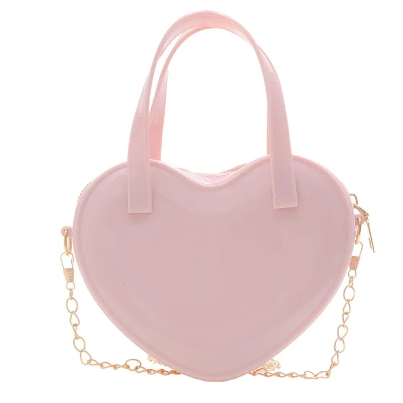 Heart Shaped Chain Shoulder Bag