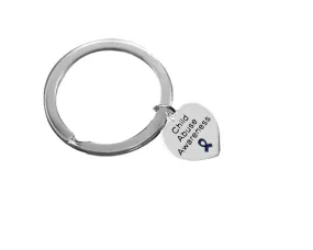 Heart Shaped Child Abuse Awareness Split Style Key Chains