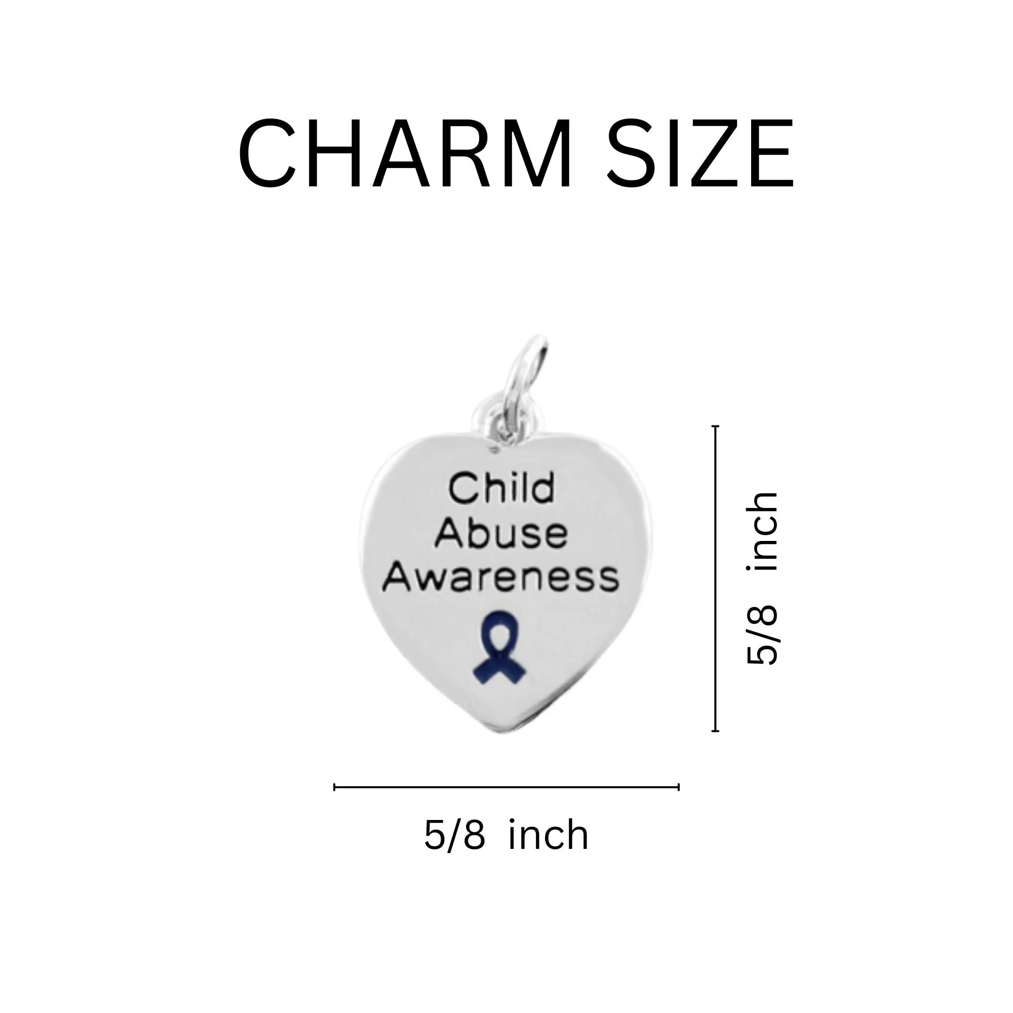 Heart Shaped Child Abuse Awareness Split Style Key Chains