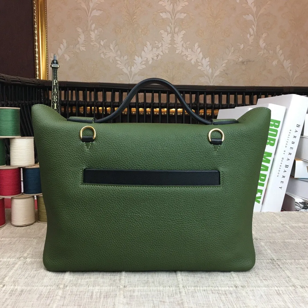 HM 24/24 Clemence Swift Green Gold Toned Hardware For Women, Handbags, Shoulder Bags 11.4in/29cm