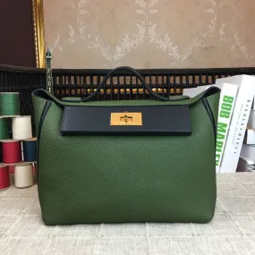 HM 24/24 Clemence Swift Green Gold Toned Hardware For Women, Handbags, Shoulder Bags 11.4in/29cm