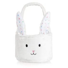 Homarden Easter Eggs Basket - Cute Fluffy Bunny Baskets with Foldable Ears - Perfect