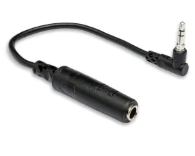 Hosa Technology MHE100/5 Headphone Adaptor 1/4 in TRS to Right-angle 3.5mm