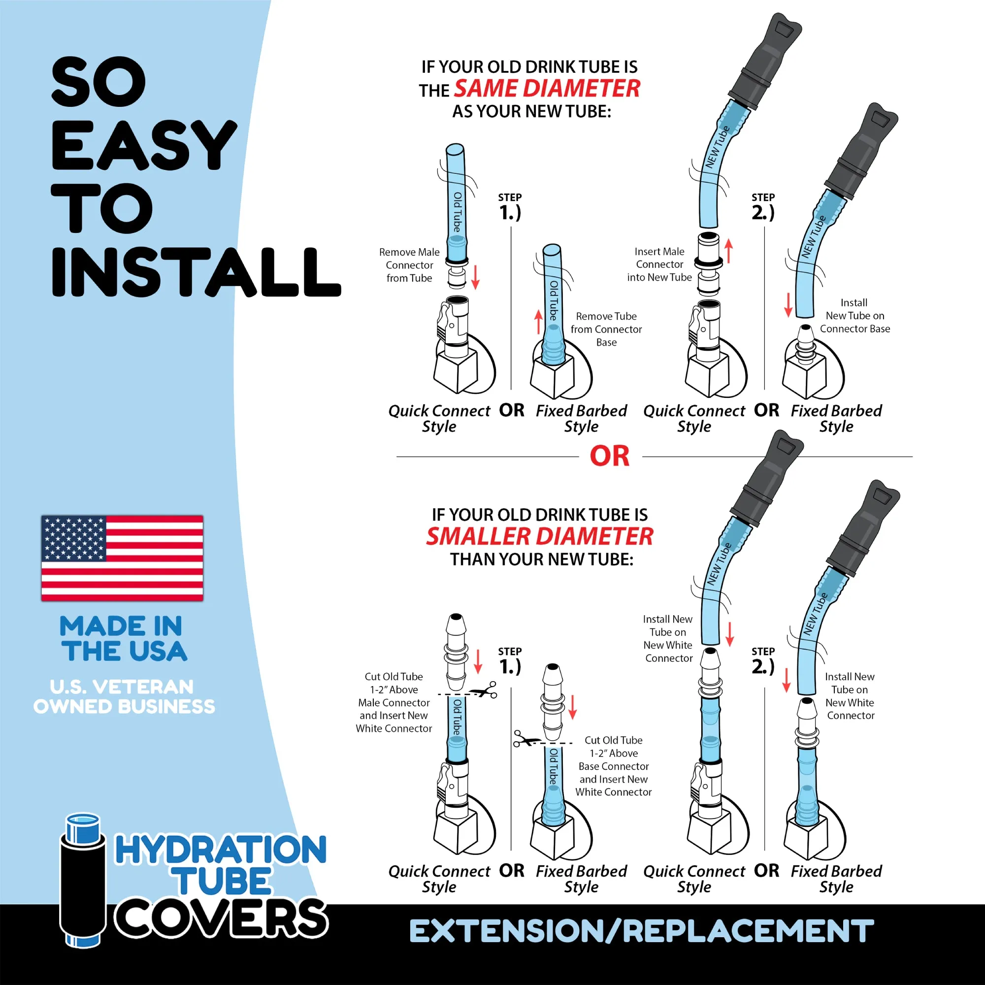 Hydration Pack Drink Tube Replacement - Extension