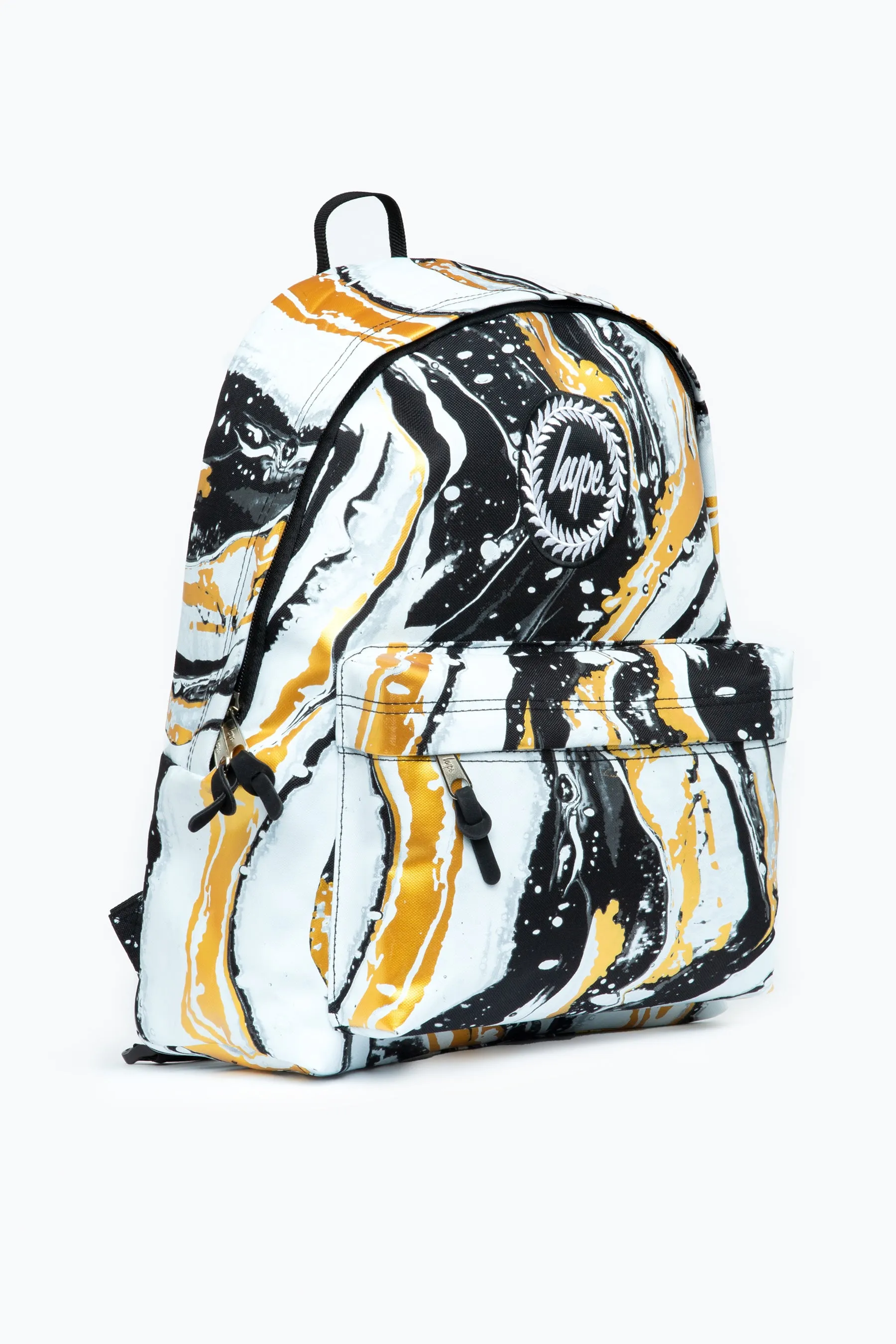 Hype Unisex Iconic Black/White Liquid Gold Backpack