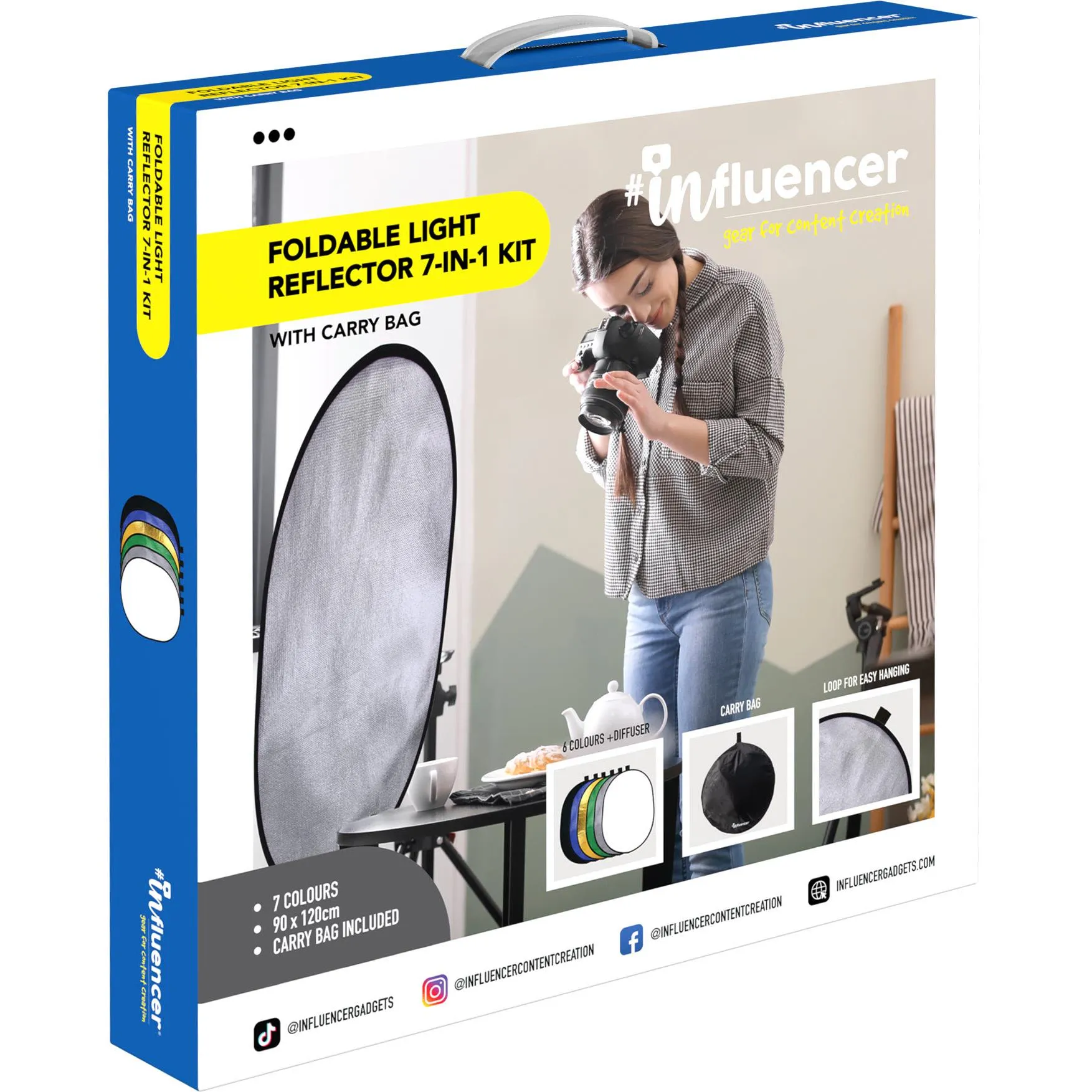 Influencer Foldable Light Reflector 7-in-1 Kit