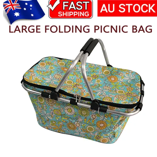 Insulated Foldable Picnic Basket for Camping and Hiking