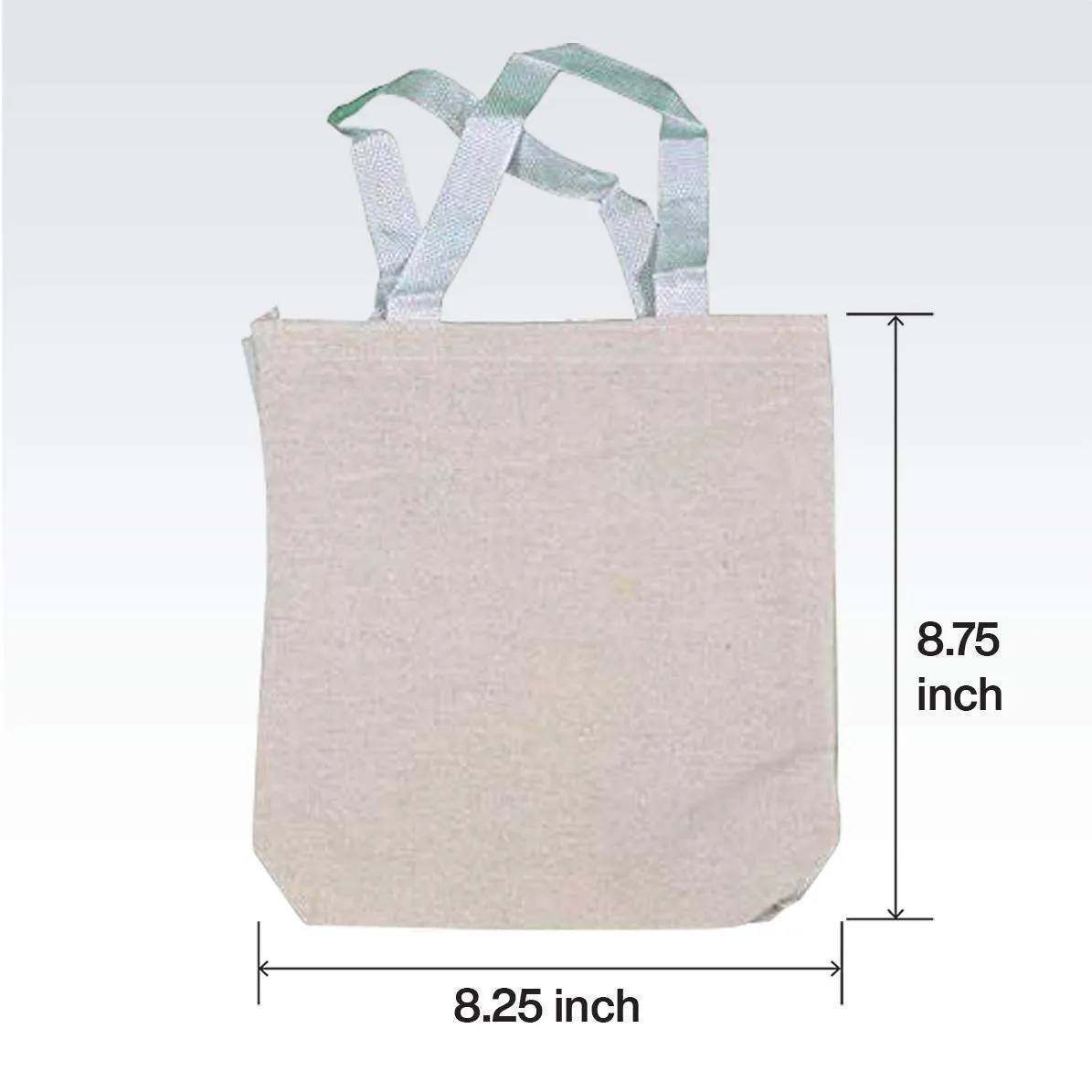 Kicko Blank Canvas Tote Bag 8.75 X 8.25 X 2.5 Inches - 12 Pieces - Color Beige - Durable