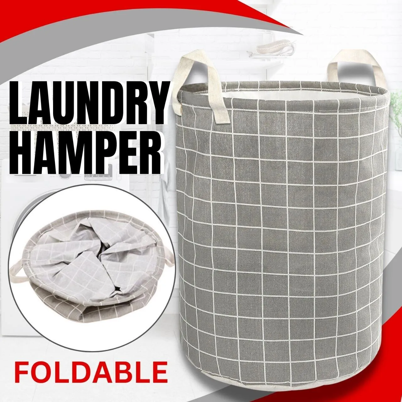 Large Foldable Storage Laundry Hamper Clothes Basket Washing Bag Bin Organizer