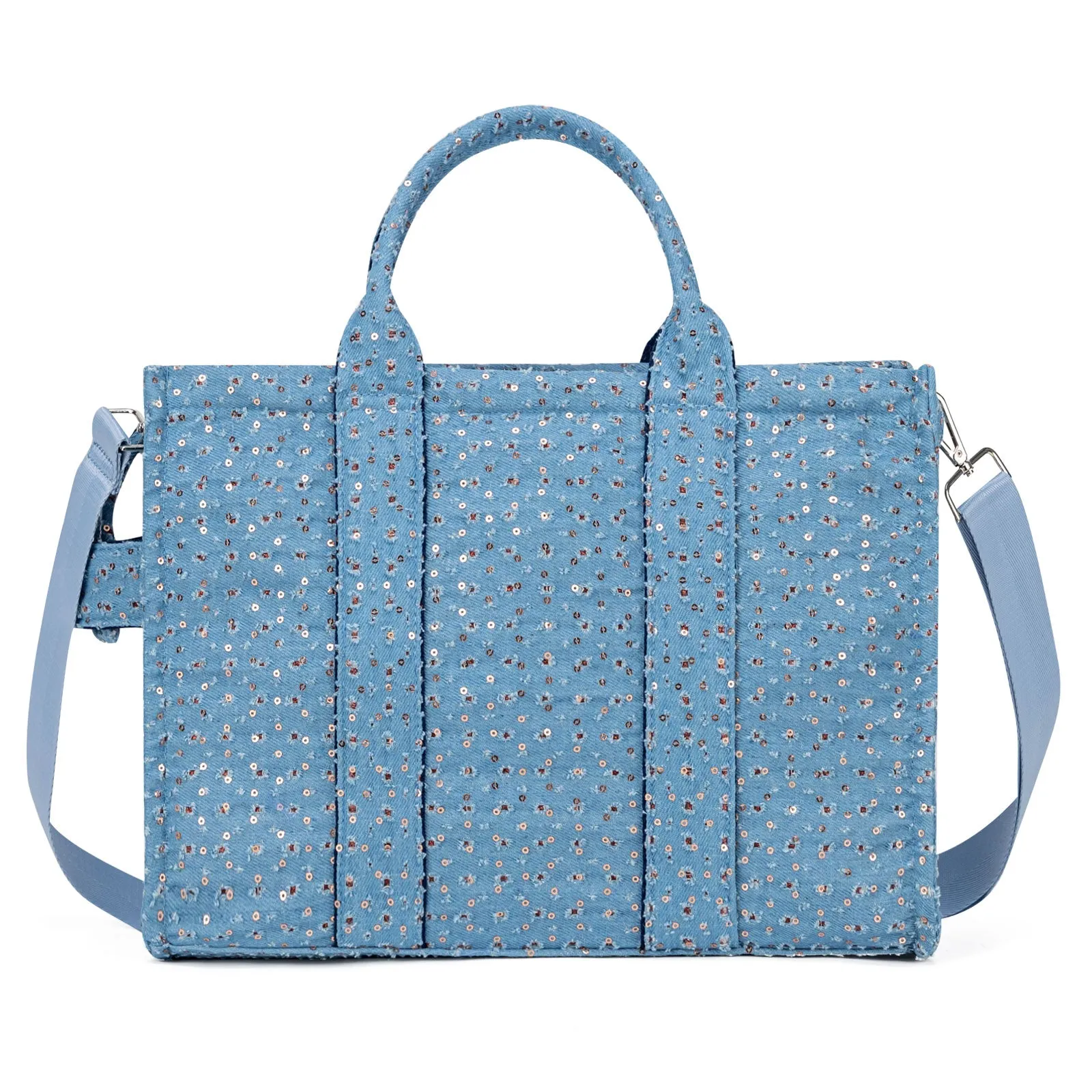 Large Sequins Canvas Tote Handbags for Women