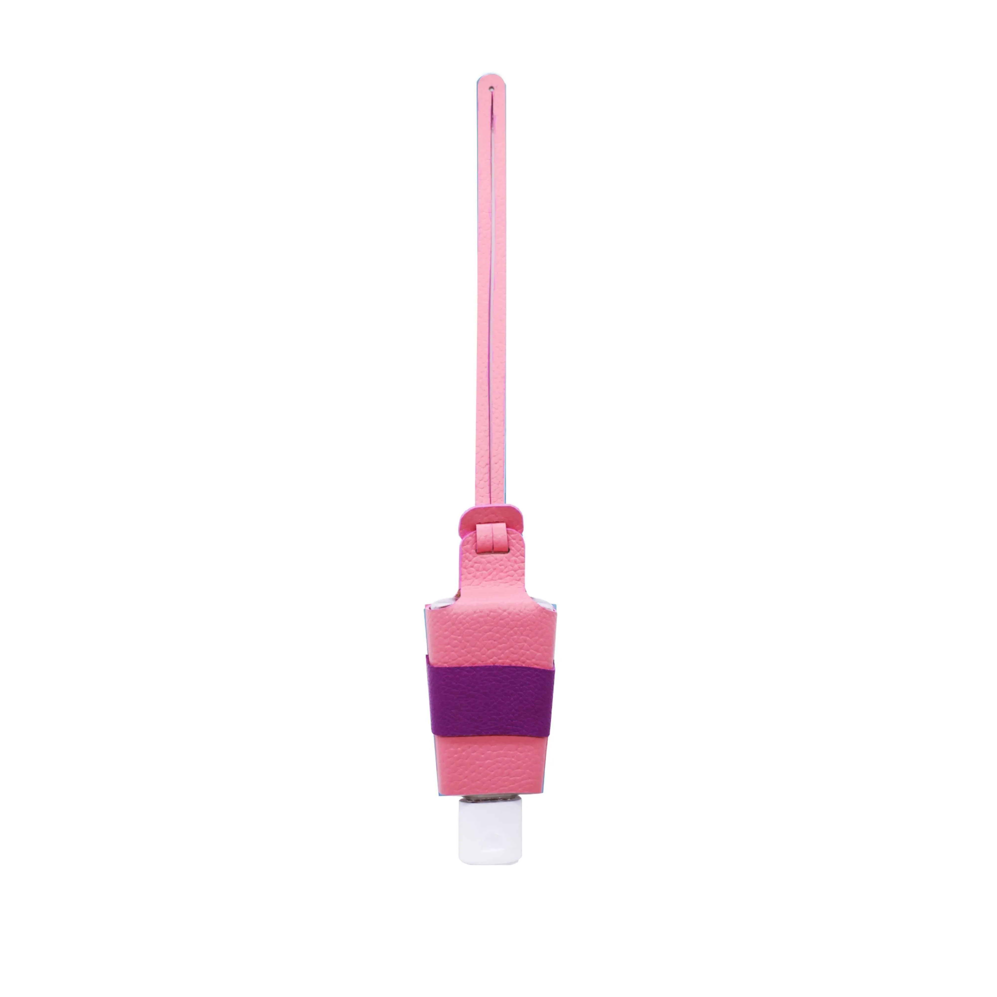 LC-312-PK HAND SANITIZER BOTTLE PINK LEATHER CHARM