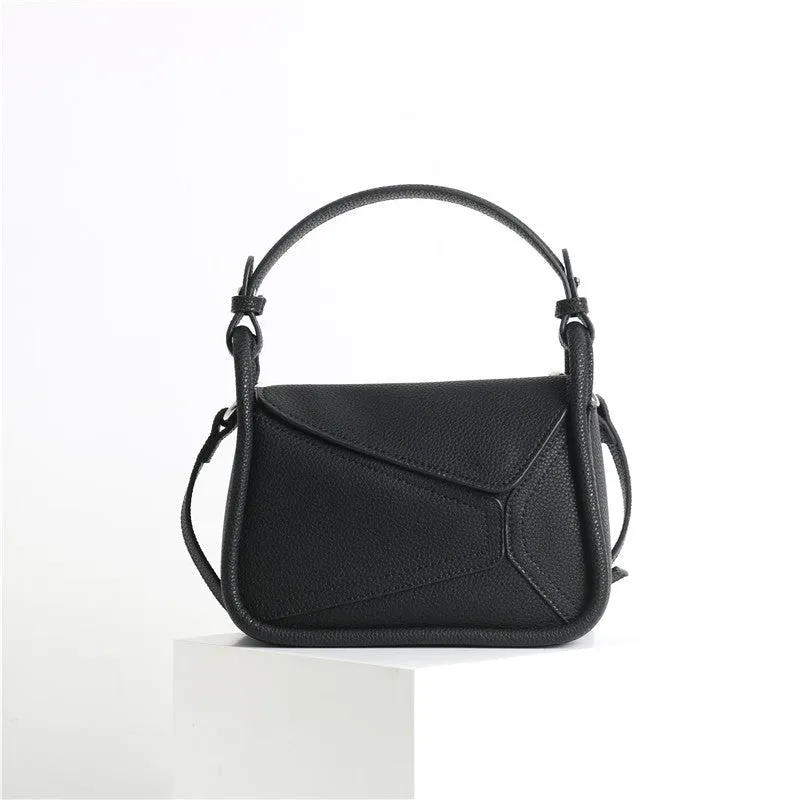 Leather Small Pazzle Top Handle Shoulder Bag