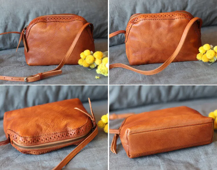 Leather Women's Small Crossbody Bags Purse Leather Shoulder Bag for Women