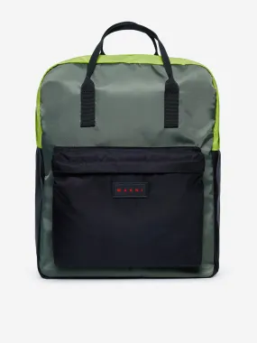 MARNI Kids Branded Backpack in Green (40cm)