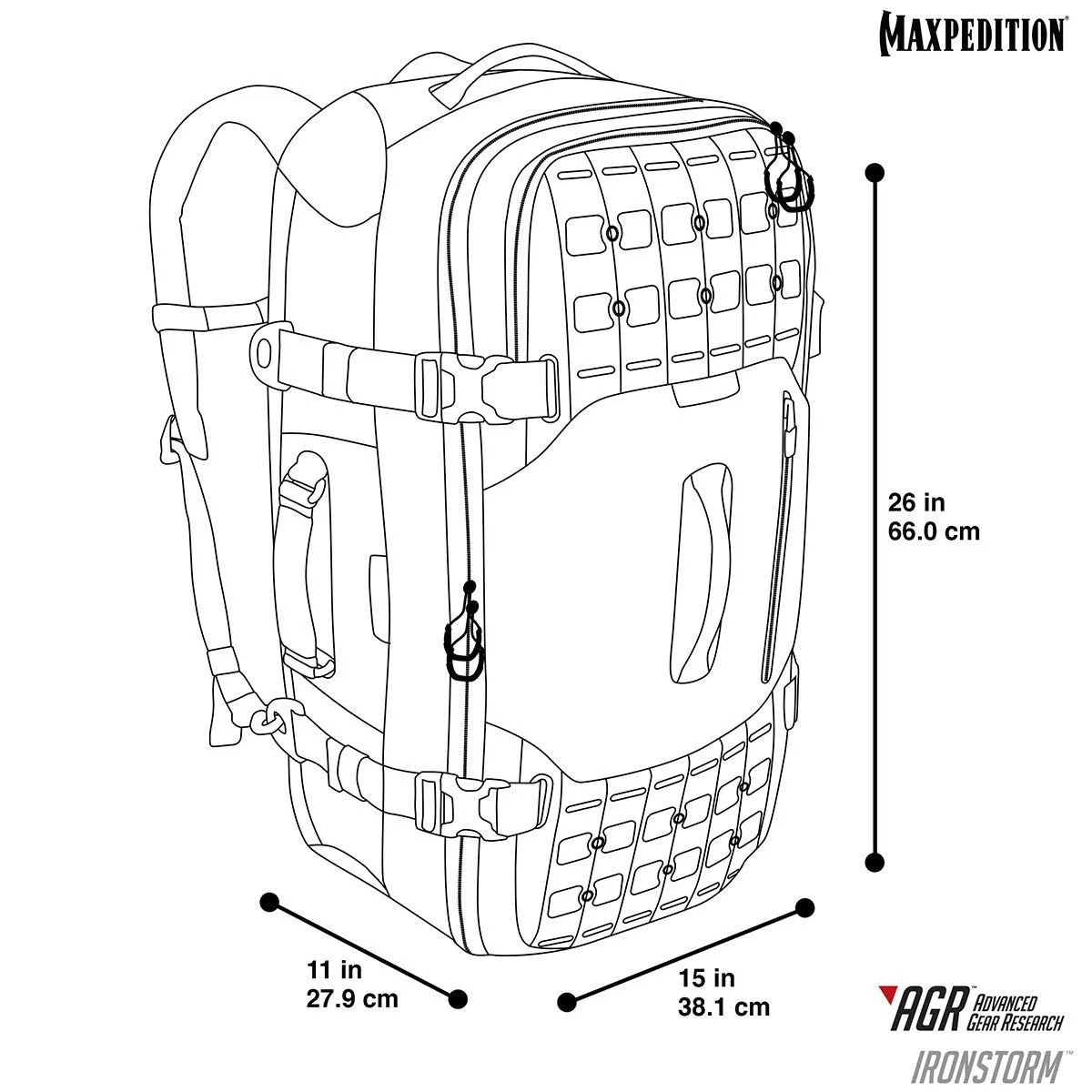 Maxpedition Ironstorm Adventure Travel Bag 62L (Black)