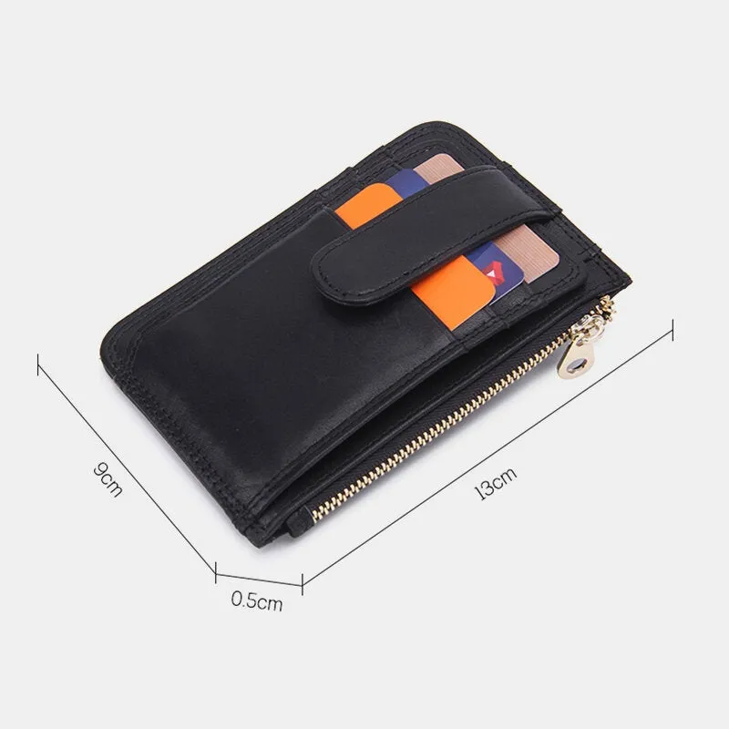 Men Genuine Leather RFID Anti-theft Retro Mini Easy Carry Small Coin Bags Card Holder Wallet