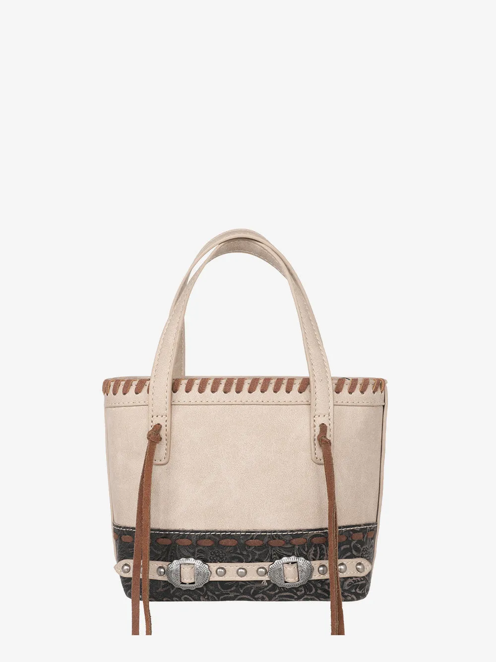 Montana West Embossed Floral Concho Crossbody Mini Tote