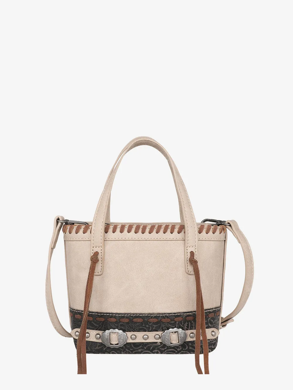 Montana West Embossed Floral Concho Crossbody Mini Tote