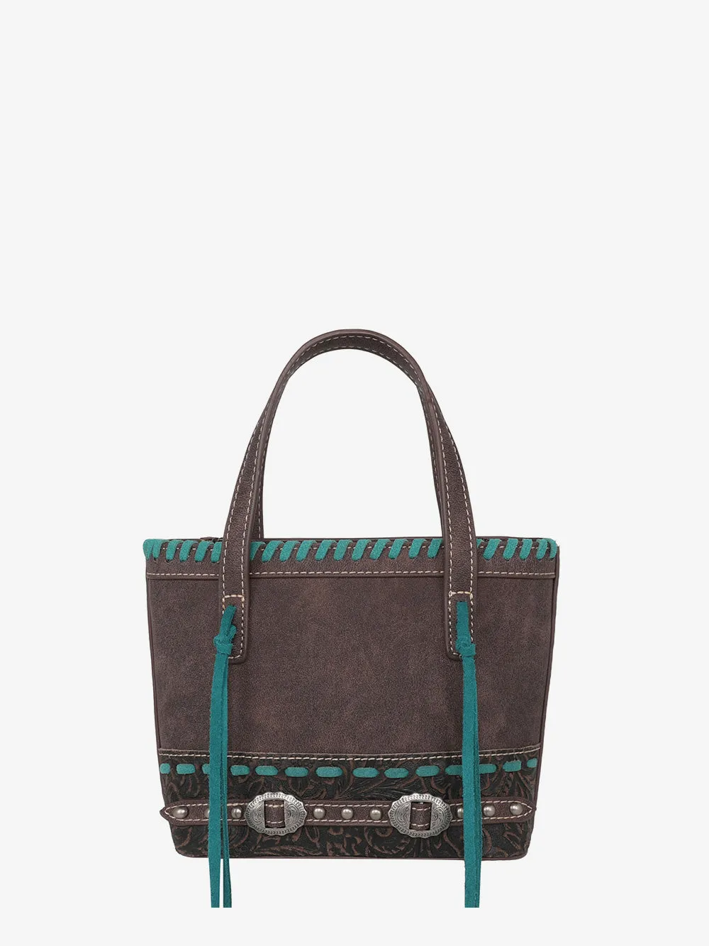 Montana West Embossed Floral Concho Crossbody Mini Tote