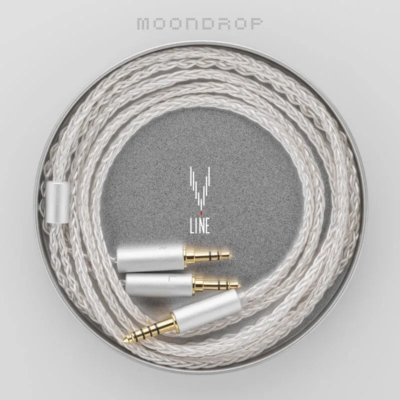 Moondrop Line V 6N Single Crystal Copper Silver-Plated Headphone Cable