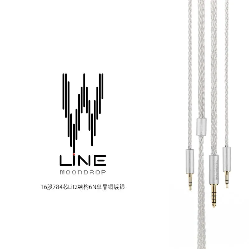 Moondrop Line V 6N Single Crystal Copper Silver-Plated Headphone Cable