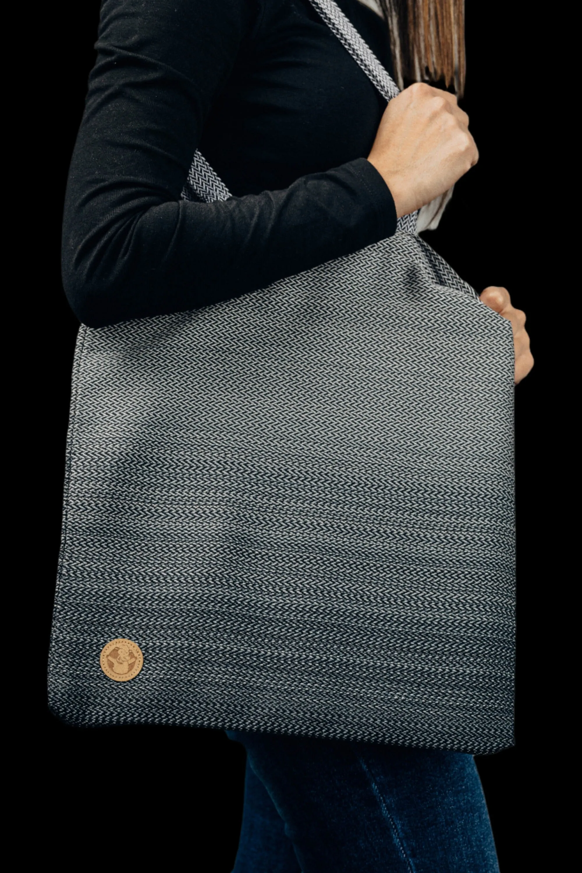 Ombre Grey Shopping Bag by LennyLamb