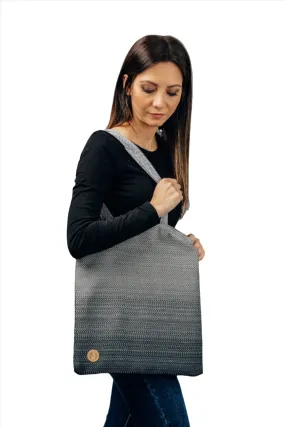 Ombre Grey Shopping Bag by LennyLamb