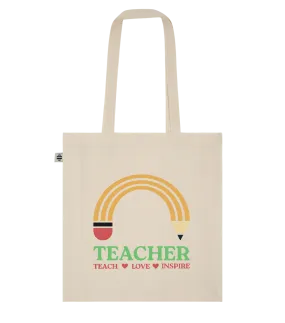 Pencil of a Teacher Design - Basic organic cotton tote bag