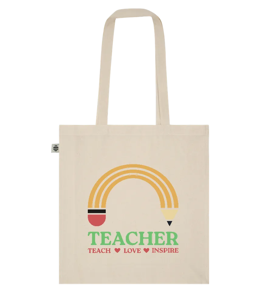 Pencil of a Teacher Design - Basic organic cotton tote bag