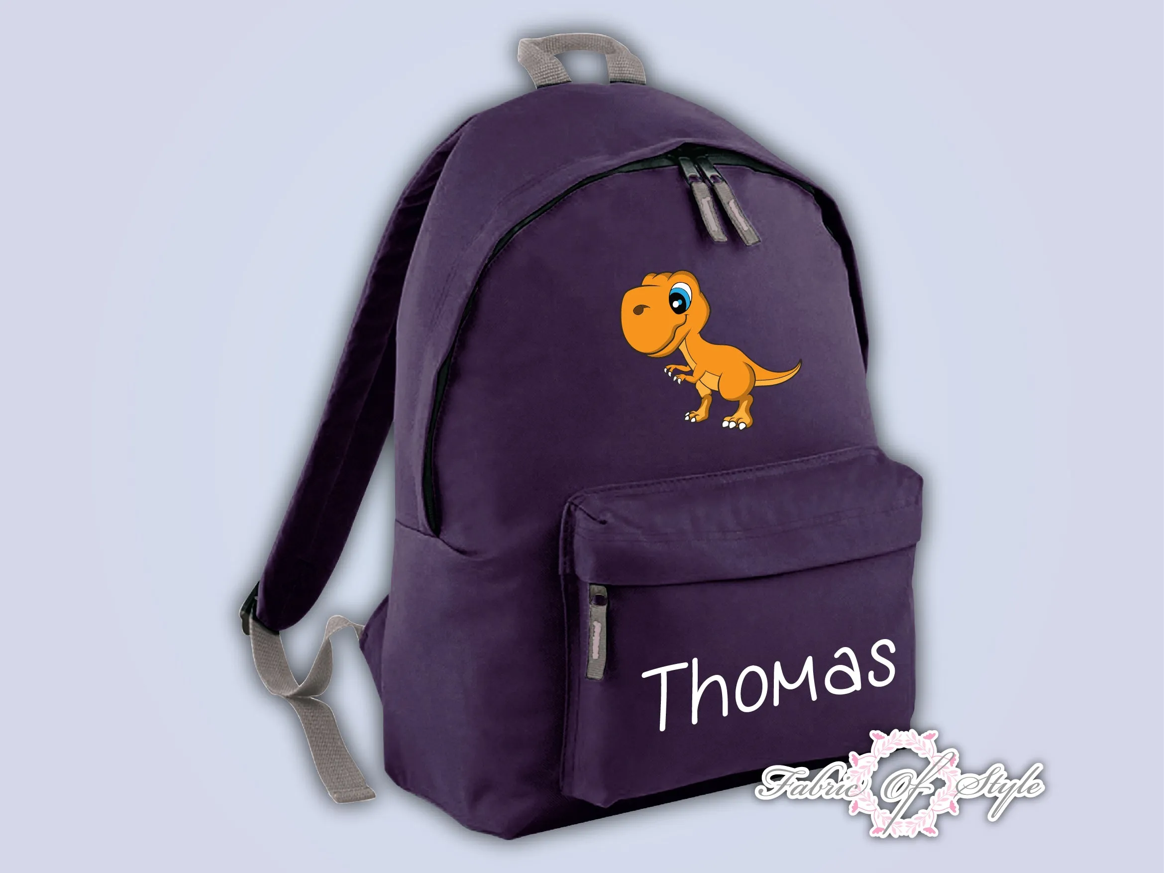 Personalised Kids Backpack - Any Name Dinosaur Girls Boys Back To School Bag