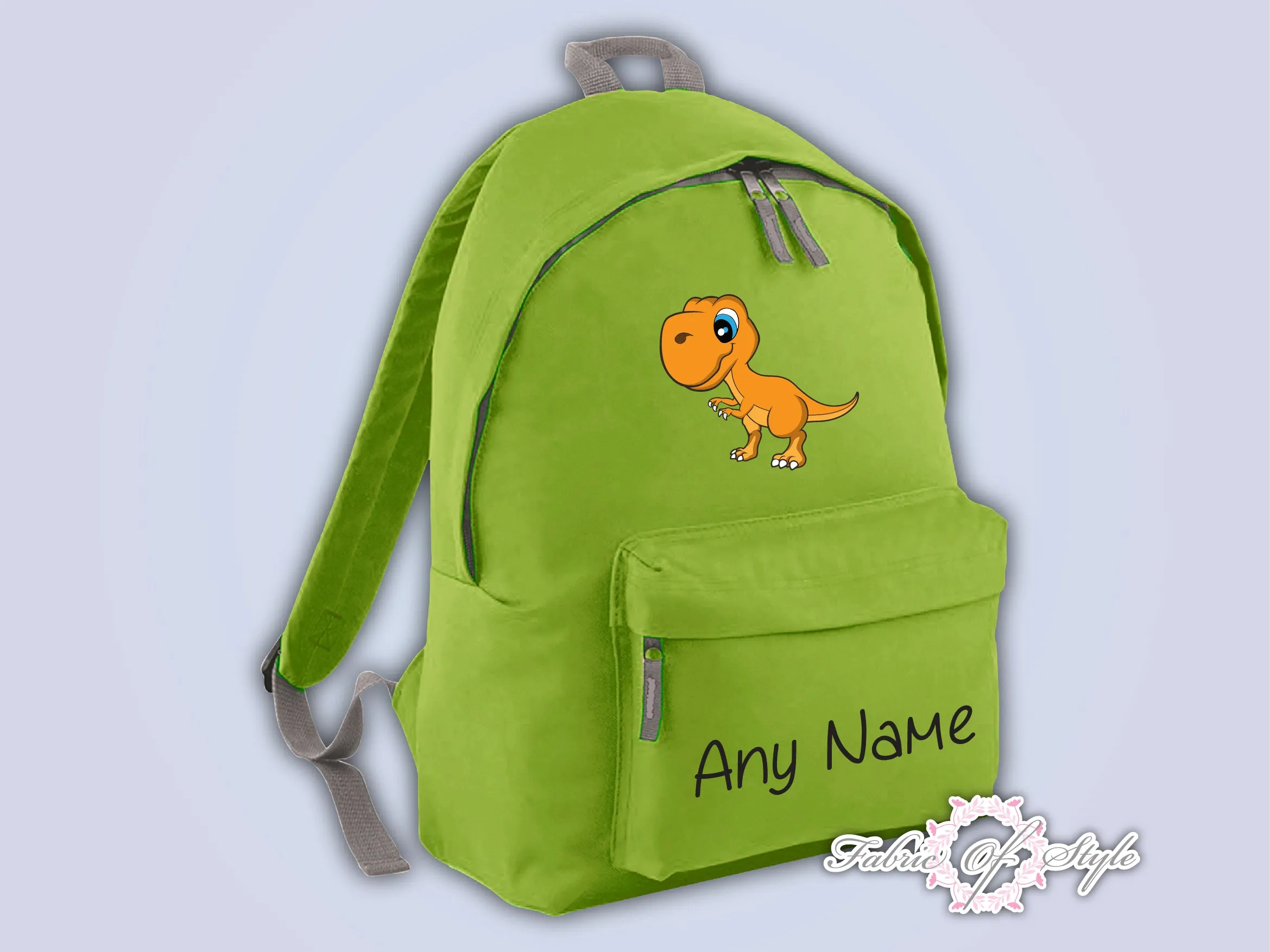 Personalised Kids Backpack - Any Name Dinosaur Girls Boys Back To School Bag