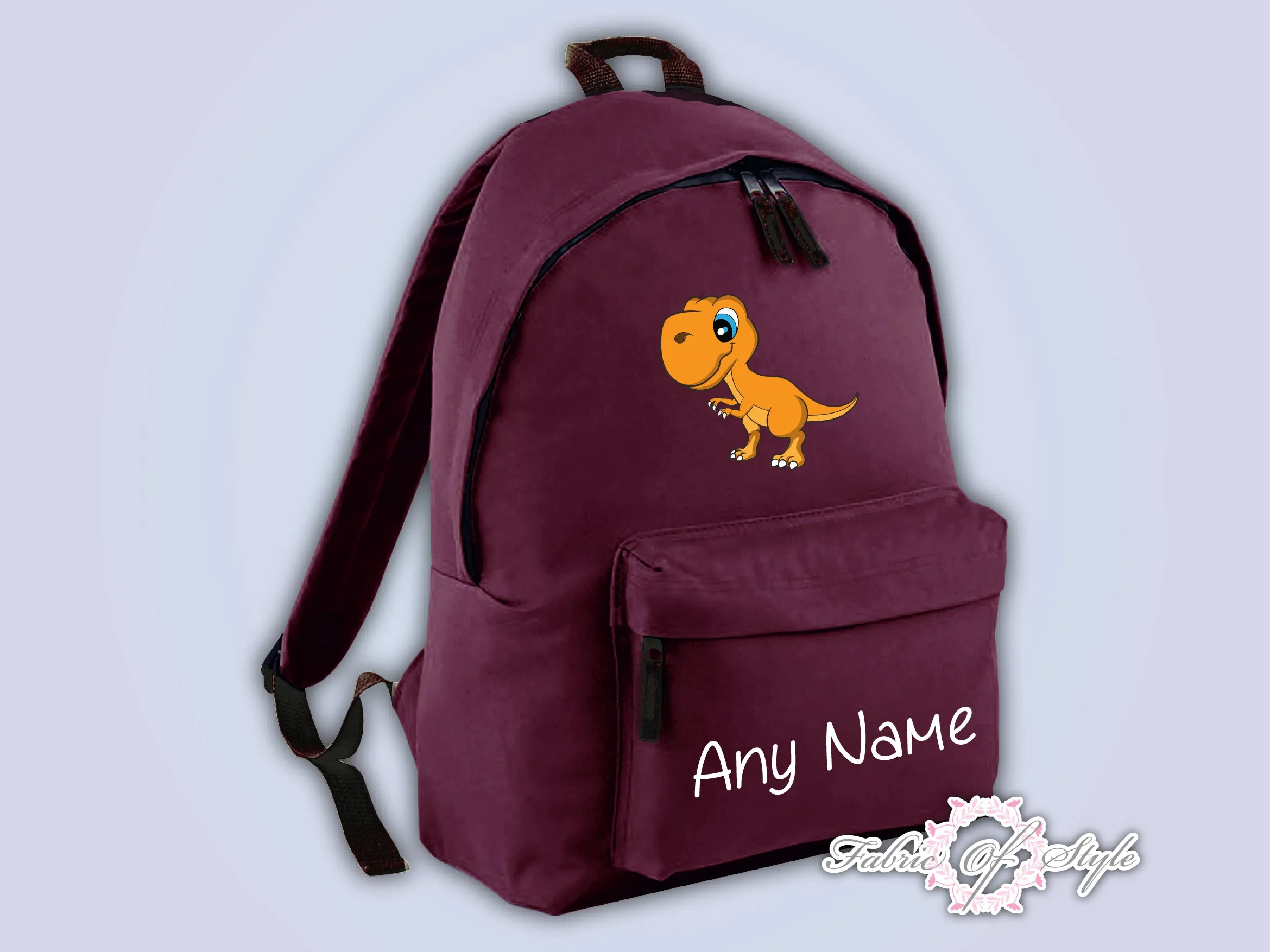 Personalised Kids Backpack - Any Name Dinosaur Girls Boys Back To School Bag