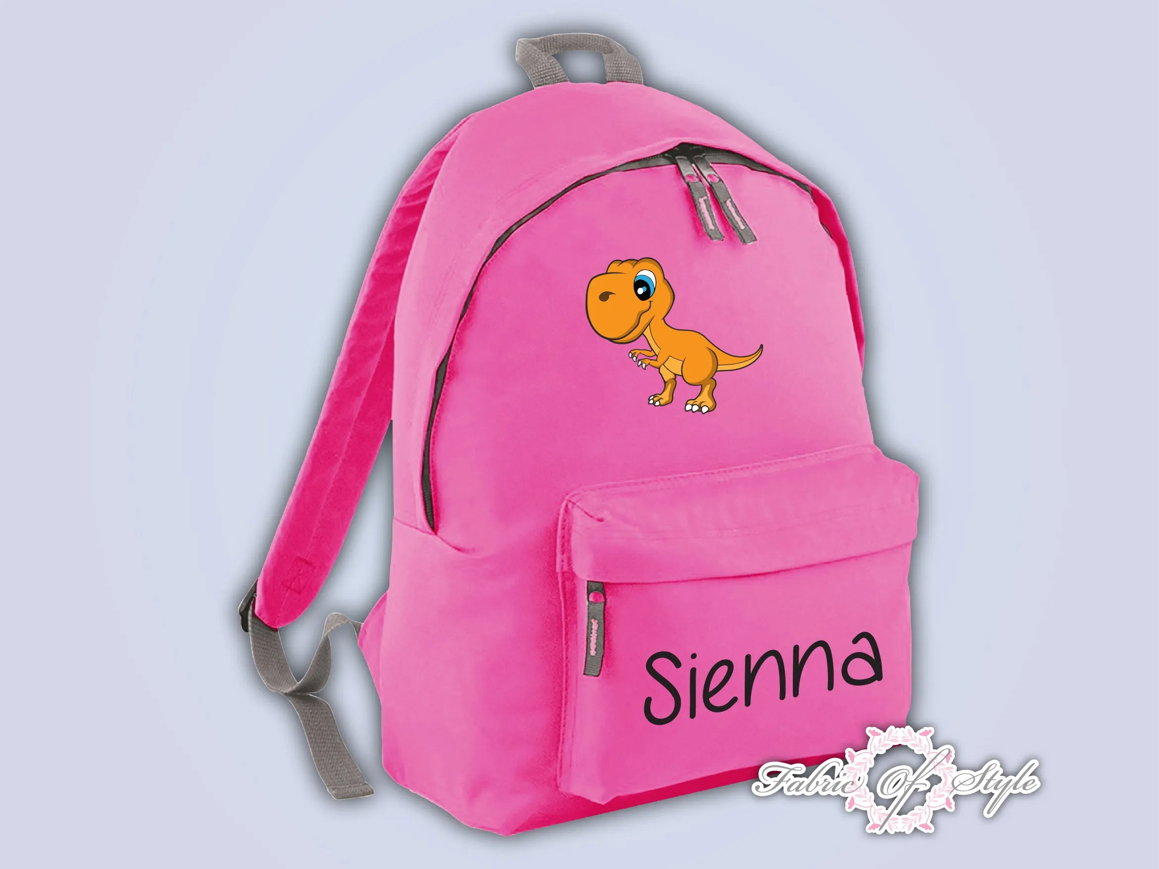 Personalised Kids Backpack - Any Name Dinosaur Girls Boys Back To School Bag